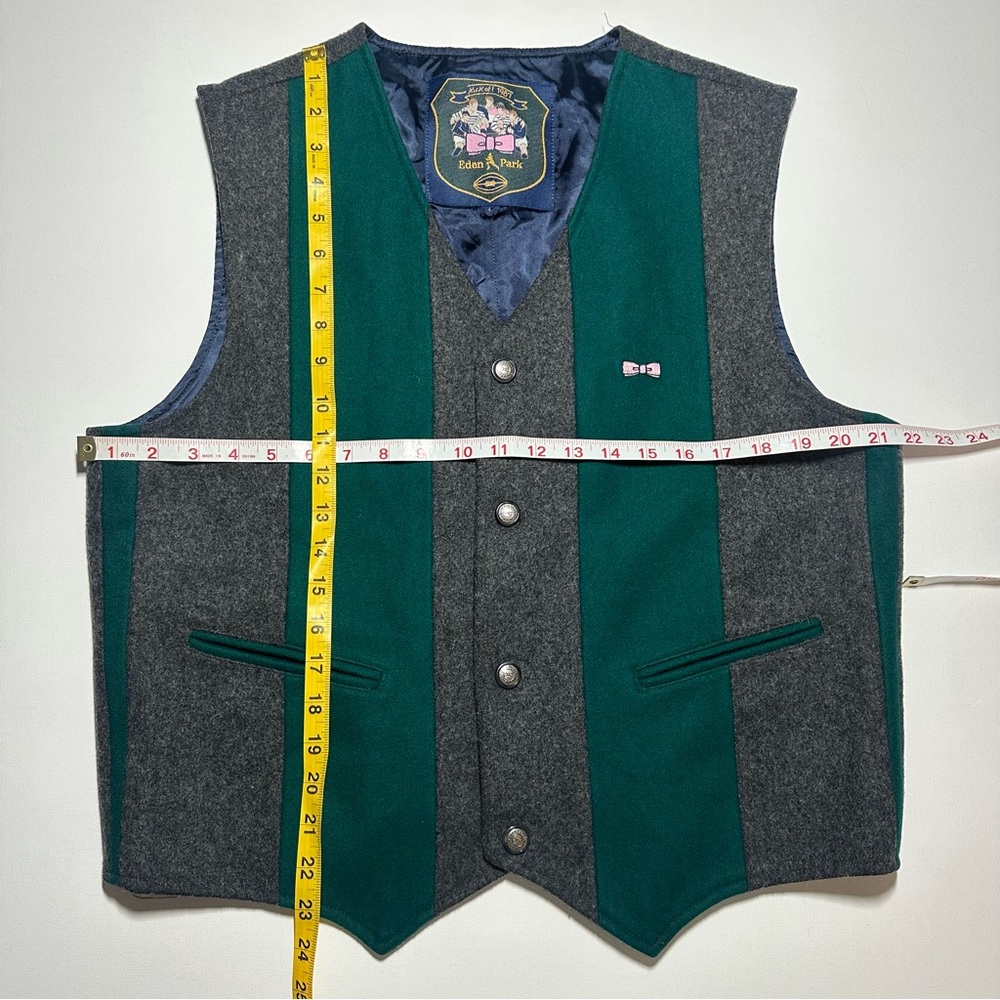 Eden Park Wool-Blend Heritage Kick-Off 1987 Button Up Vest Waistcoat, Mens Large - Picture 11 of 12